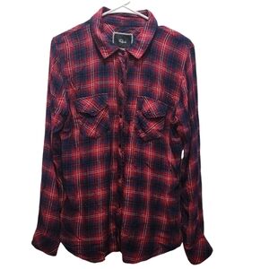 Rails Hunter Women’s SZ M Red Navy Plaid Flannel Style Shirt Soft Cabincore work